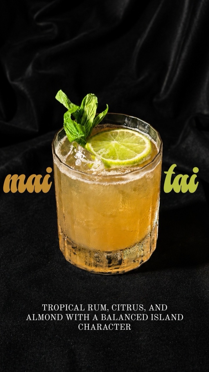 Mai Tai — tropical rum, citrus and almond with a balanced island character