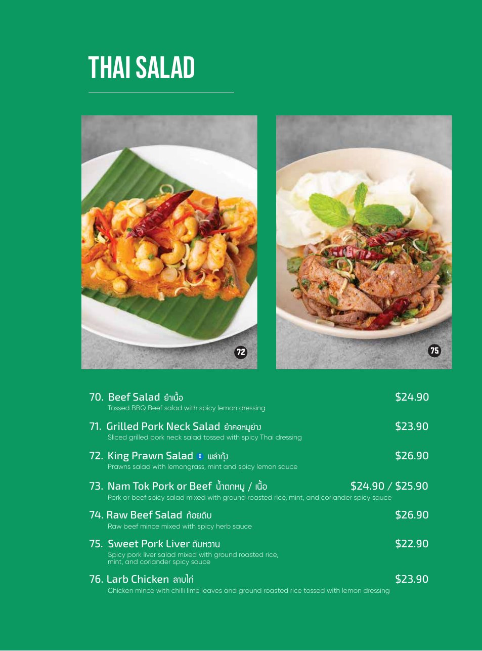 Thai Salad continued — beef salad and more